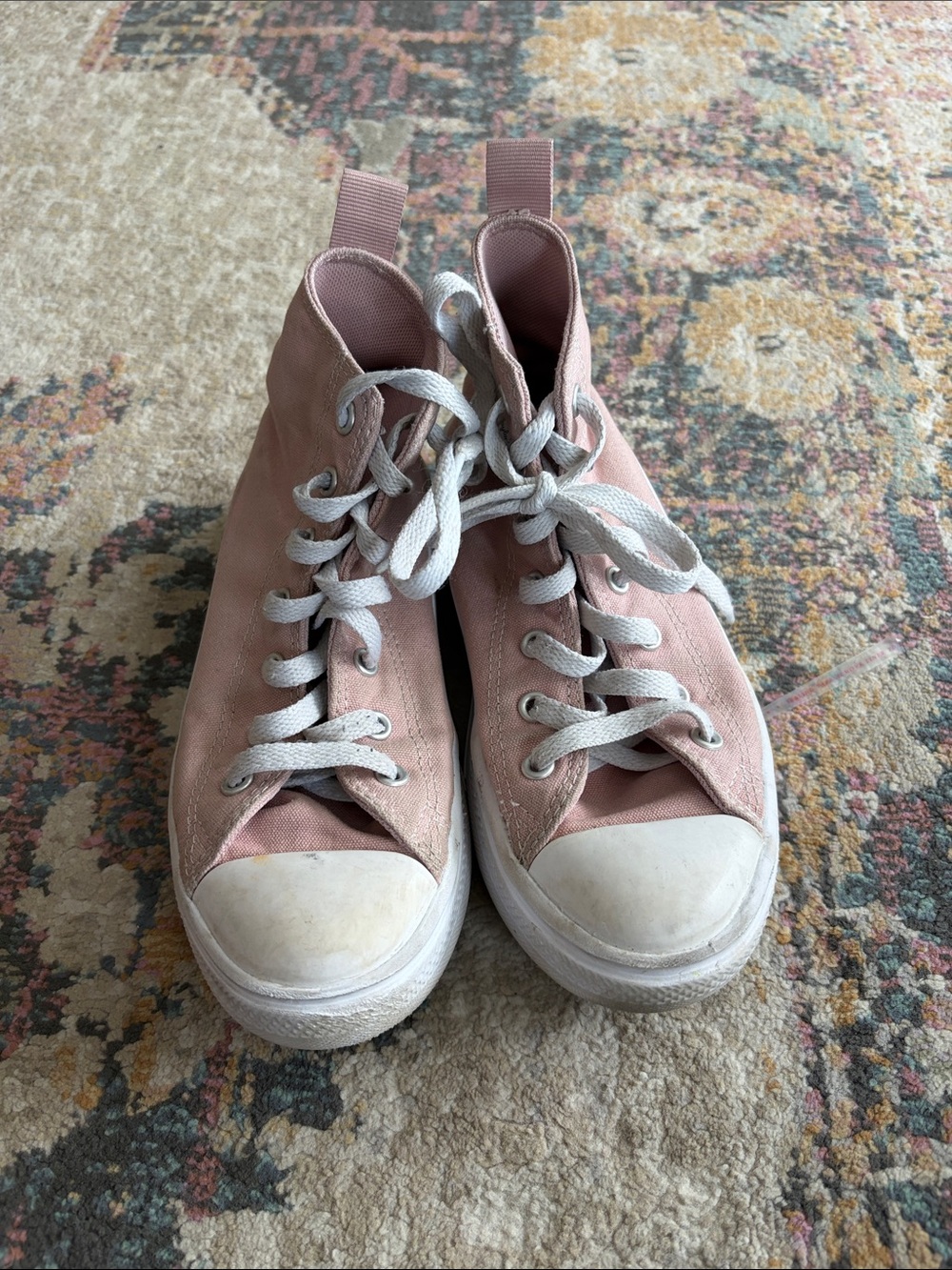 Kids's High-Top Canvas Sneakers - Blush Pink